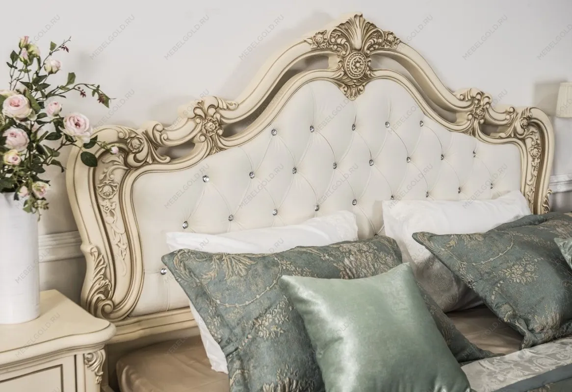 Кровать Мона Лиза 180х200 см с мягким изголовьем крем | изображение 1