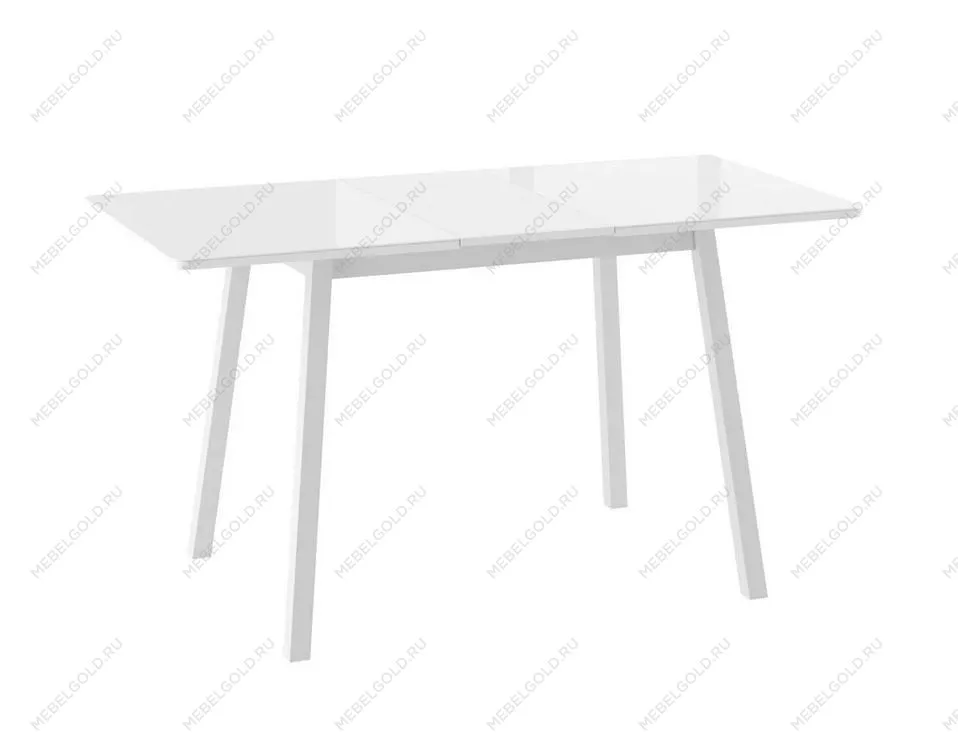 Стол Бриз (R) 110 раздвижной со стеклом (140)х70, Белый/Белый | изображение 1