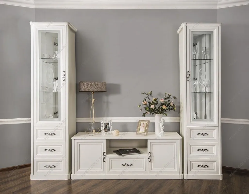 Гостиная Мишель 1+тв+1 белый матовый