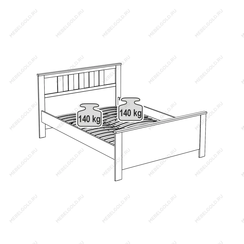 САГА кровать двойная 140х200 темно-бирюзовая/ясень | изображение 4