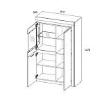 Шкаф с витриной Торино 1V2D P (правая) | изображение 1