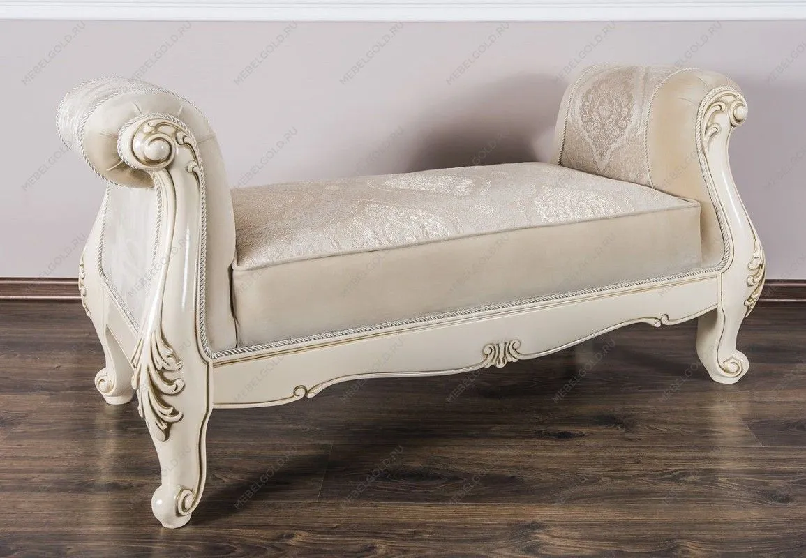 Оттоманка Джоконда с двумя подлокотниками крем глянец | изображение 2