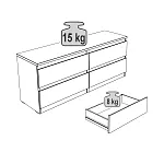КАСТОР (KULLEN) тумба 4 ящика серая | изображение 3
