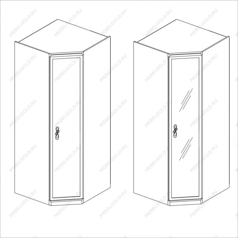 Мишель секция угловая без зеркал белый матовый