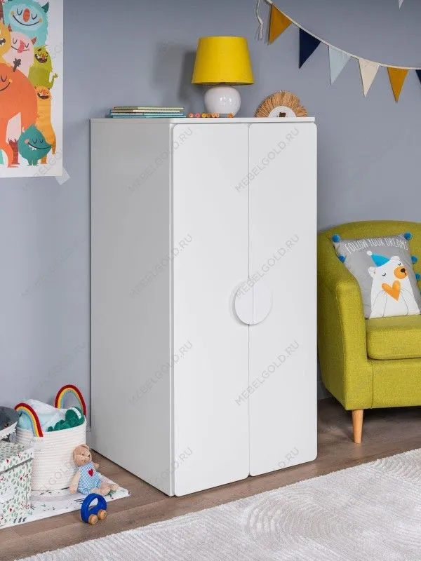 Шкаф Пикси распашной, с двумя дверьми и полкой 60х57х120, белый (робкий подснежник) | изображение 1