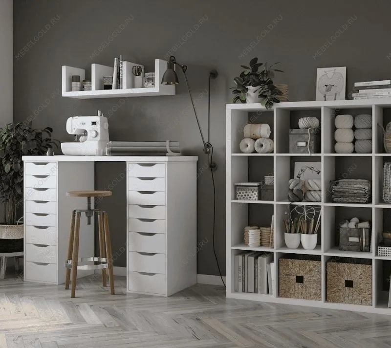 ИНГАР стол письменный ИКЕА / IKEA белый, 140x75, с двумя высокими тумбами | изображение 3