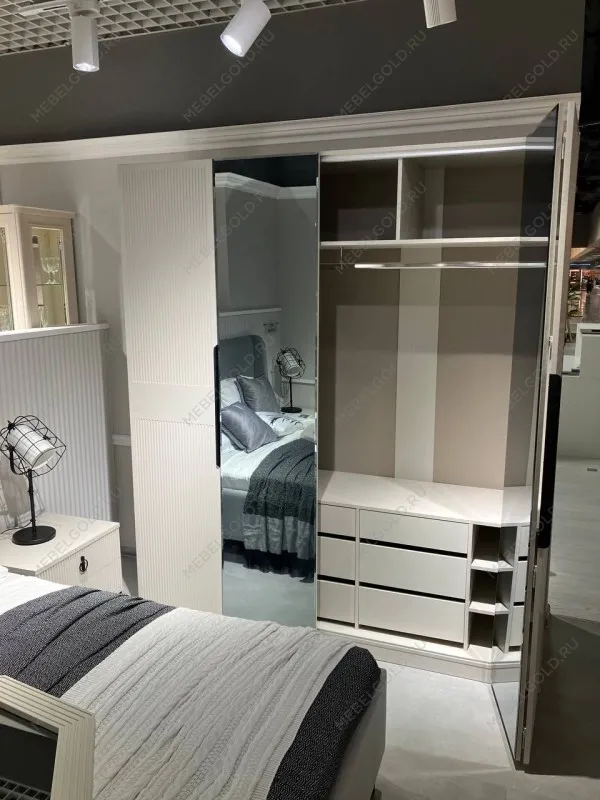 Шкаф Стелла 4-дверный светло серый камень | изображение 12