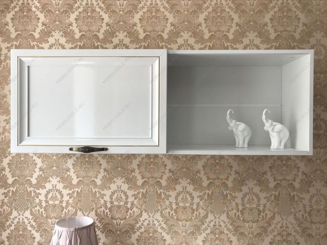 м. Марьина Роща - Полка навесная книжная Натали белый глянец | изображение 3