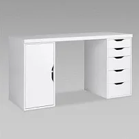 ИНГАР 2/5/ДВ стол письменный 140x75x55, белый