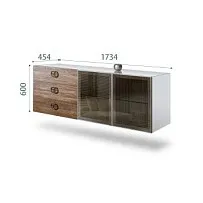 Комод 1.6м Bogemia Fly Wood Fi (Белый) (Lakobel/Хром) БМКМ-4[5]