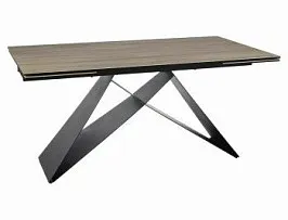 Стол обеденный Signal WESTIN Ceramic 160 раскладной (Sabbia светло-коричневый/черный мат)