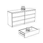 Комод Мальта, 6 ящиков, горизонтальный, с доводчиками, 160х48х76 см, дуб сонома | изображение 21