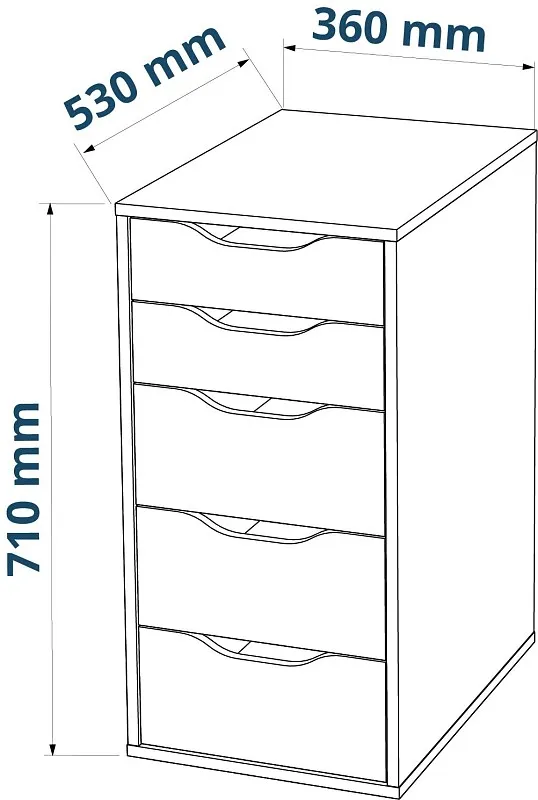 Комод Ингар, 5 ящиков, 36x71x53 см, серо-бирюзовый | изображение 11