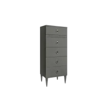 Комод узкий с планкой Римини СОЛО (Серый/Серебро) РМКМ-2(s)