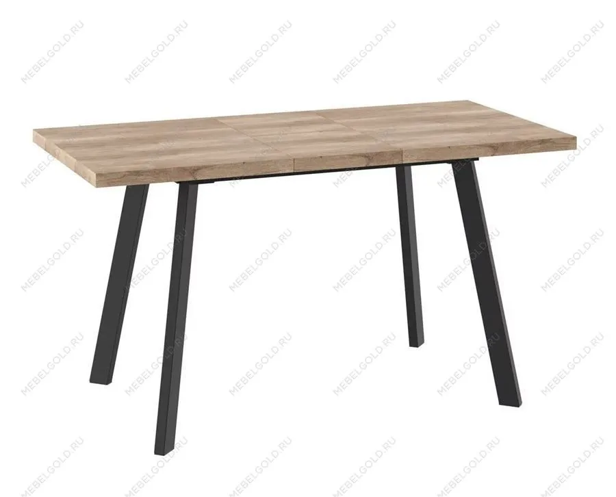 Стол раздвижной Бьерн -110 (Дуб каньон/Чёрный) 110(142)х70 | изображение 1