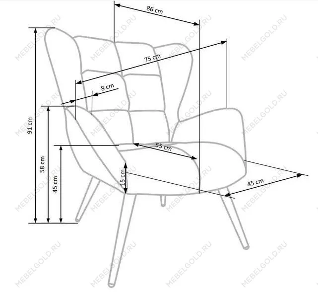 Кресло Halmar TYRION (бежевый) | изображение 9