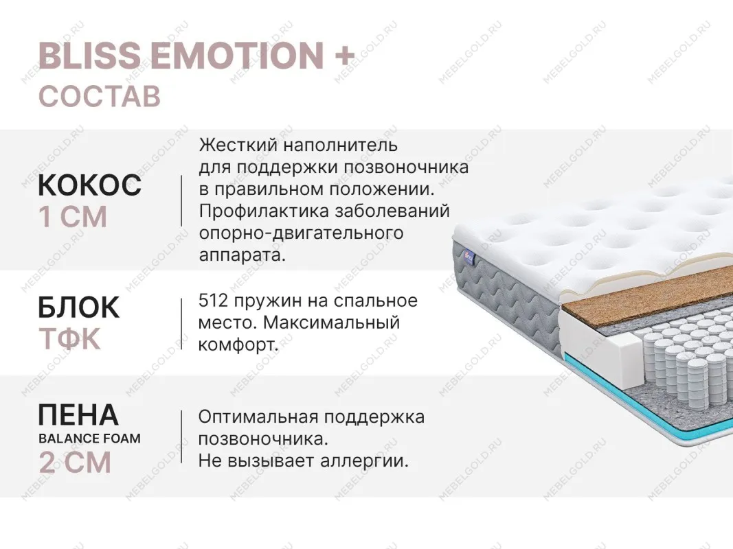 Матрас Bliss Emotion + 160х200 | изображение 4