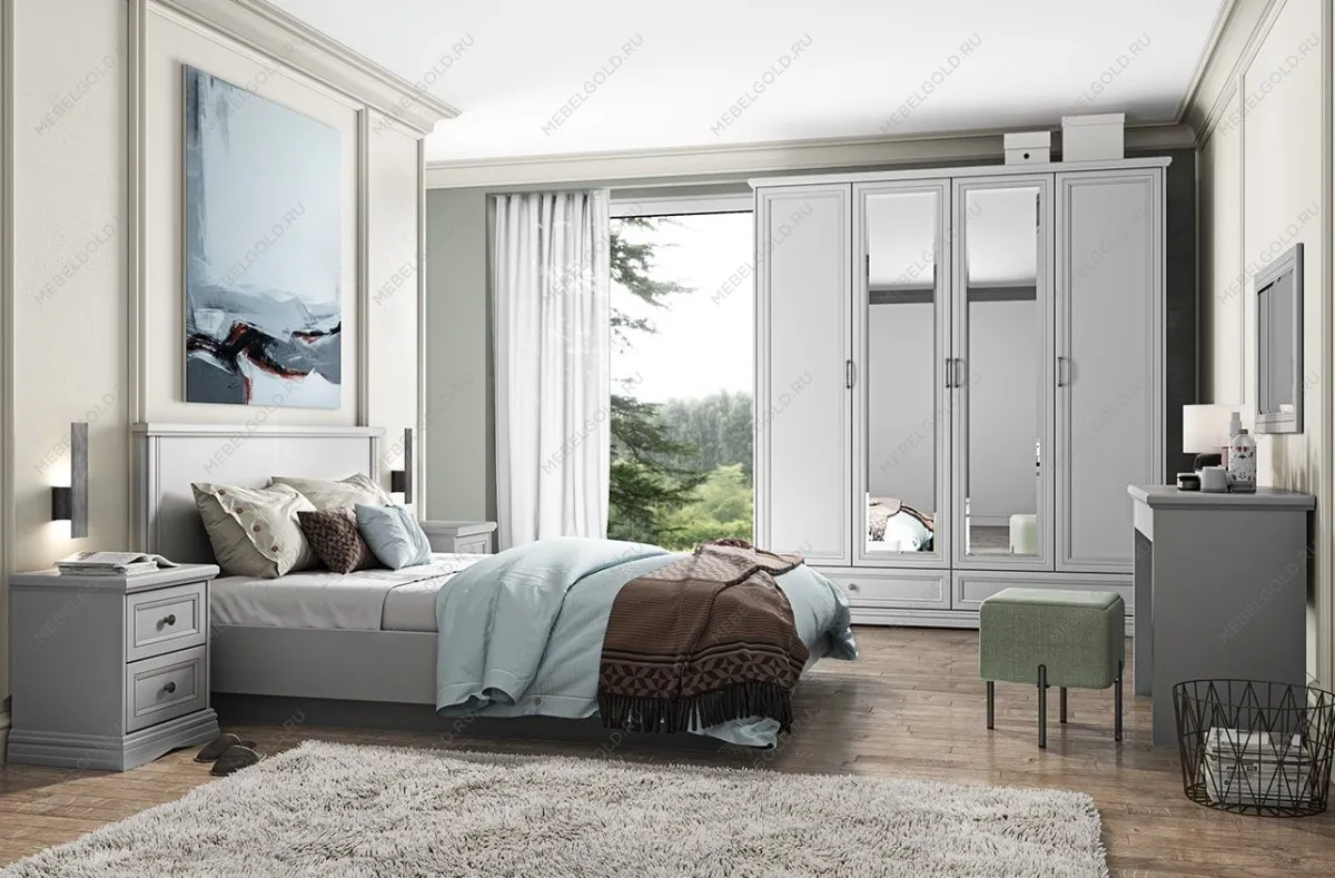 Шкаф Валенсия 4DG2S Z серый | изображение 2