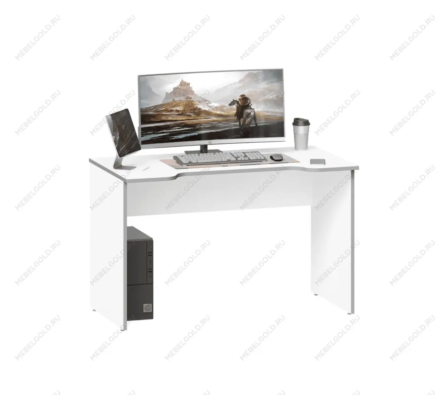 ВАРДИГ стол компьютерный K3 120x65x75, белый/серый | изображение 1