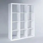 КАЛЛАКС / ФОРА Стеллаж ИКЕА / IKEA 12, широкий стеллаж с открытыми ячейками, тамбурат, цвет белый | изображение 1