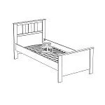 Кровать односпальная Сага, 90х200 см, белая/ясень | изображение 5