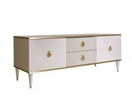 м. Марьина Роща - Тумба под телевизор (2 двери и 2 фасада) Римини СОЛО (белый золото) РМТ-3 (s)