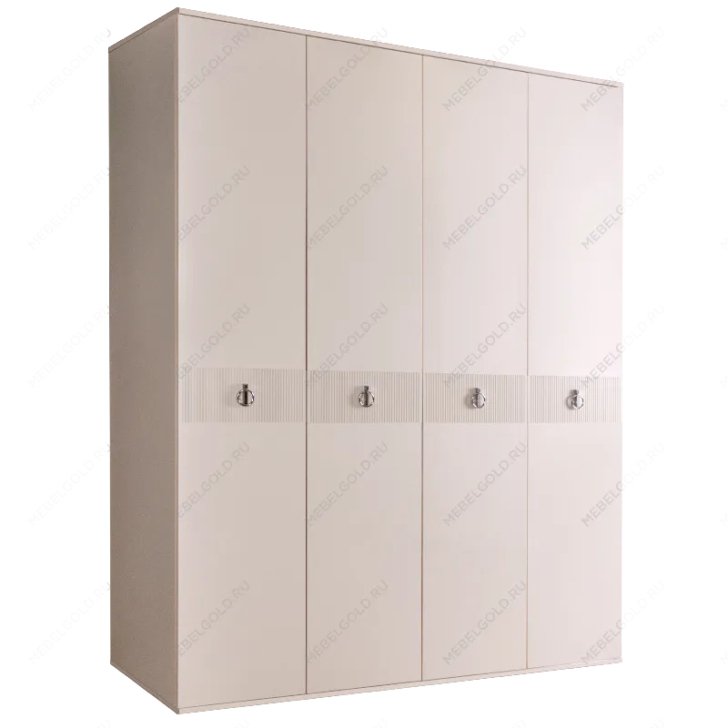 Шкаф 4-х дверный Римини СОЛО (Бежевый/Серебро) РМШ2/4(s)