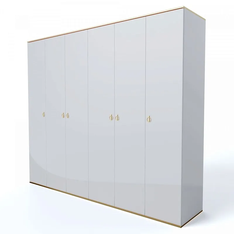 Шкаф 6-ти дверный Римини (Белый/Золото) РМШ2/6
