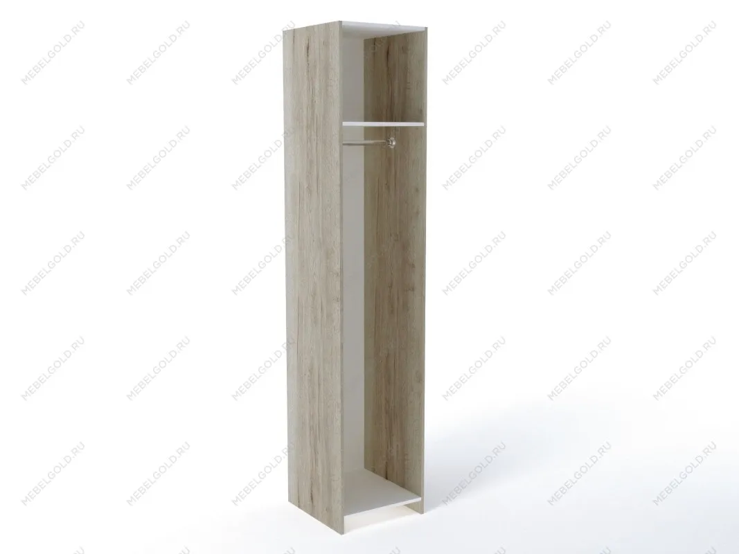 Шкаф 1-но дверный с декоративным обкладом, Мале (542*544*2316) Дуб галифакс белый | изображение 1