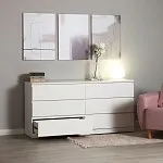 Комод Варма, 6 ящиков, горизонтальный, 160х78х40 см, эмаль белая | изображение 3