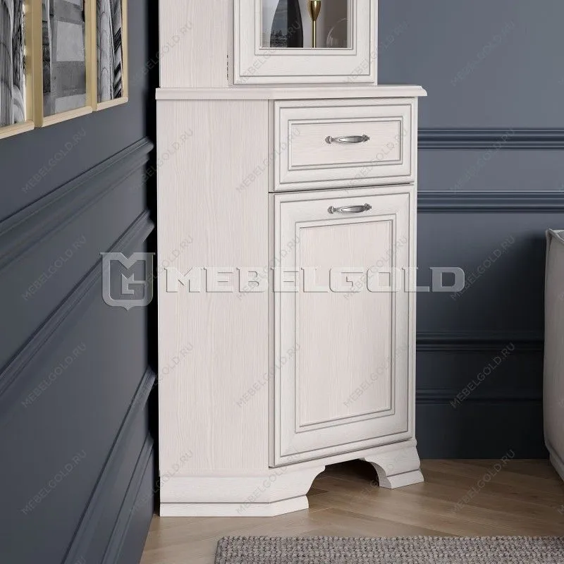 Тумба Тиффани 1D1SU угловая вудлайн кремовый | изображение 2