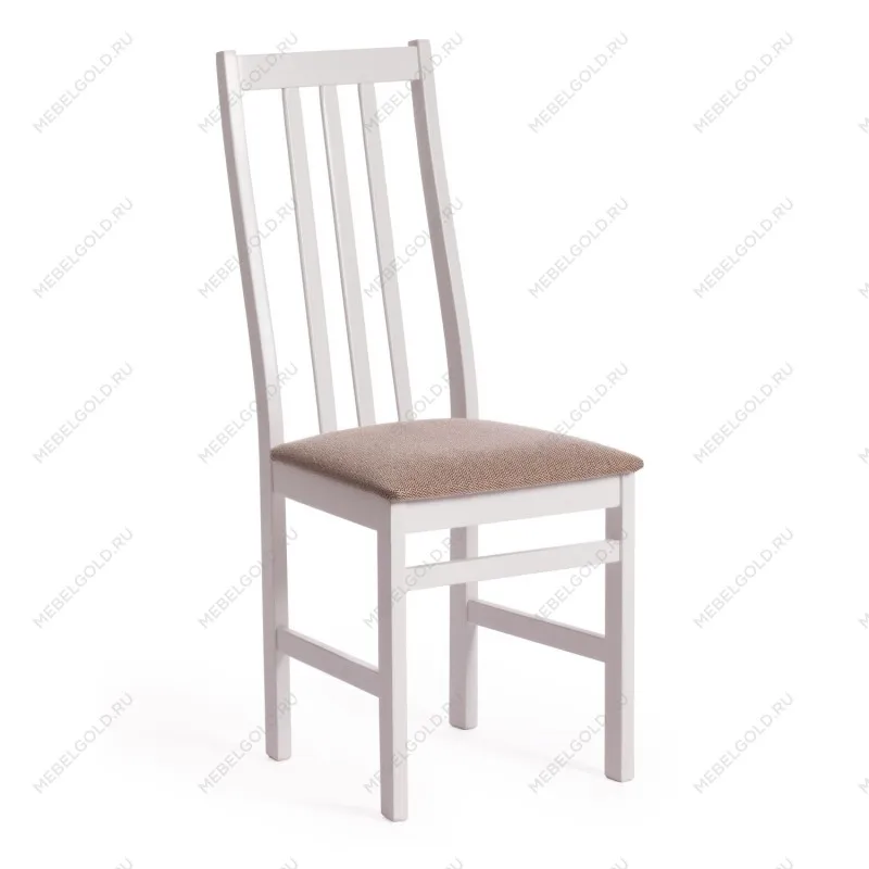 Стул SWEDEN white, ткань бежевая (Ford William 7)