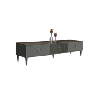 Тумба под телевизор 3 ящика Римини СОЛО (Серый/Серебро) РМТ-4(s)