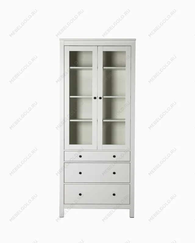 Шкаф с витриной Сага, 90х41х215 см, белый | изображение 11