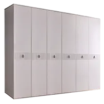 Шкаф 6-ти дверный Римини СОЛО (Белый/Серебро) РМШ2/6(s)