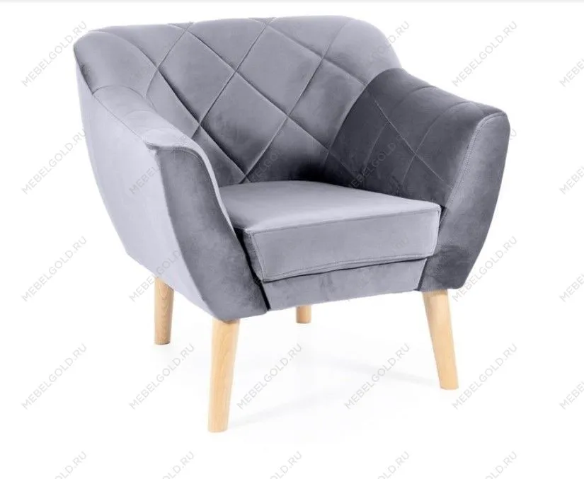 Кресло Signal KARO 1 VELVET (серый/бук)