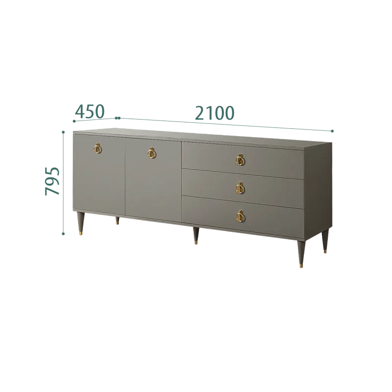 Комод для гостиной 2.1 Римини (Серый/Золото) РМКМ-5