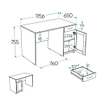 КАСТОР (KULLEN) стол письменный 116х65 серый | изображение 2