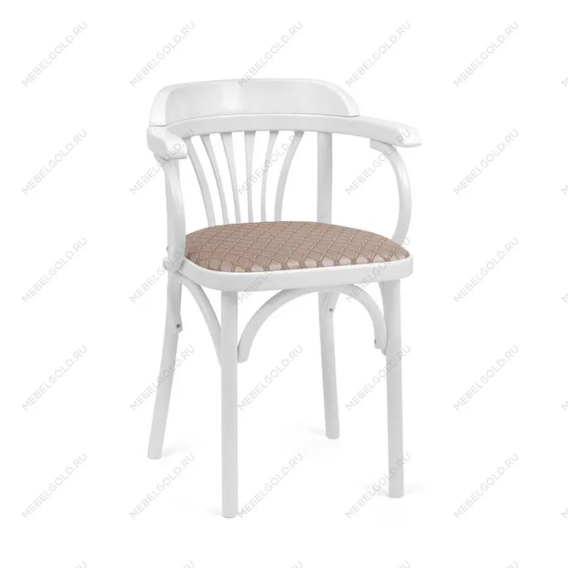 Стул Михаэль мягкий (эмаль белая, ткань 1 beige) | изображение 2