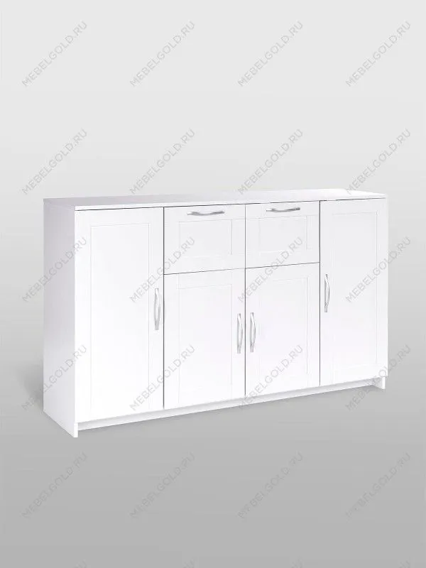 Тумба Сириус, 4 двери и 2 ящика, 156х41х95 см, белая | изображение 7
