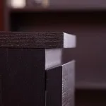 Тумба прикроватная Варма, 2 ящика, 40х55х40 см, шпон натурального дерева, ясень черный | изображение 4