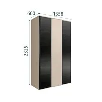 Шкаф 3-х дверный Bogemia Air (Ваниль/Черный) БМШ2/3(2)