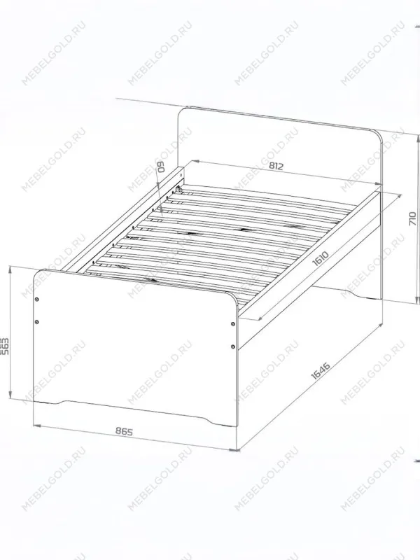 Кровать детская Пикси 80x160, белая (робкий подснежник) | изображение 16