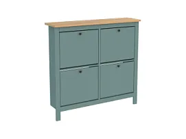 САГА тумба для обуви 113х108 темно-бирюзовая/ясень