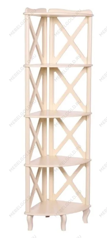 Этажерка-стеллаж угловая Джульетта-4 (дуб шампань)