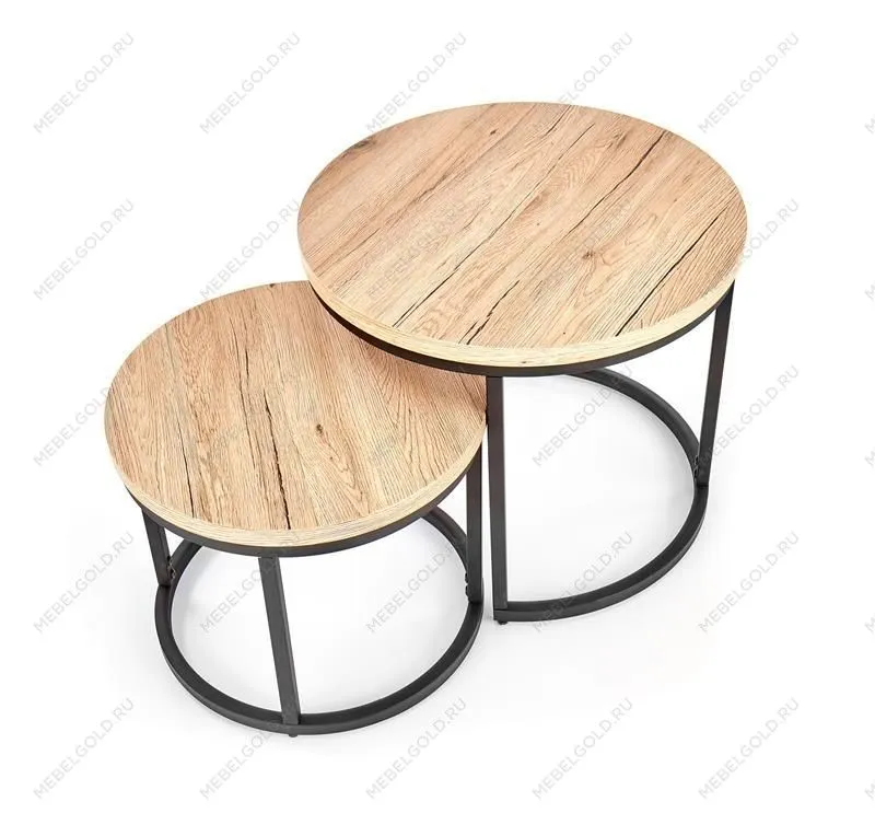 Комплект Halmar OREO 2 стола журнальных (дуб сан ремо/черный) | изображение 3