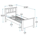 САГА кровать одинарная 90х200 белая/ясень | изображение 1