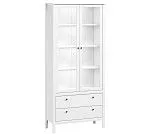 Шкаф-витрина Ева (Хельга) REG2W2S с подсветкой белый | изображение 1