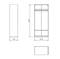 МАКС стеллаж 100х58х233 серый