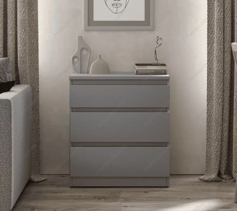 КАСТОР (KULLEN) комод ИКЕА / IKEA комод 3 ящика серый | изображение 2